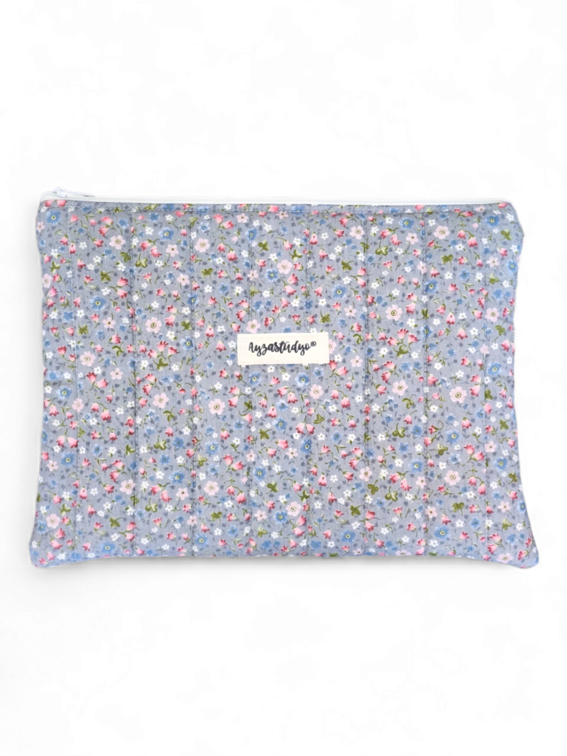 10-12" iPad/Tablet Sleeve - Gray Ditsy Flowers | Ayza Stüdyo - Image 2