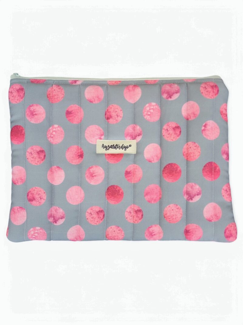 10-12" iPad/Tablet Sleeve - Gray-Pink Polka Dot | Ayza Stüdyo - Image 4