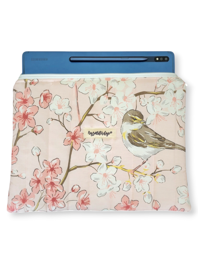 Puffy iPad/Tablet Sleeve - Sakura Sparrows | Ayza Stüdyo - Image 2