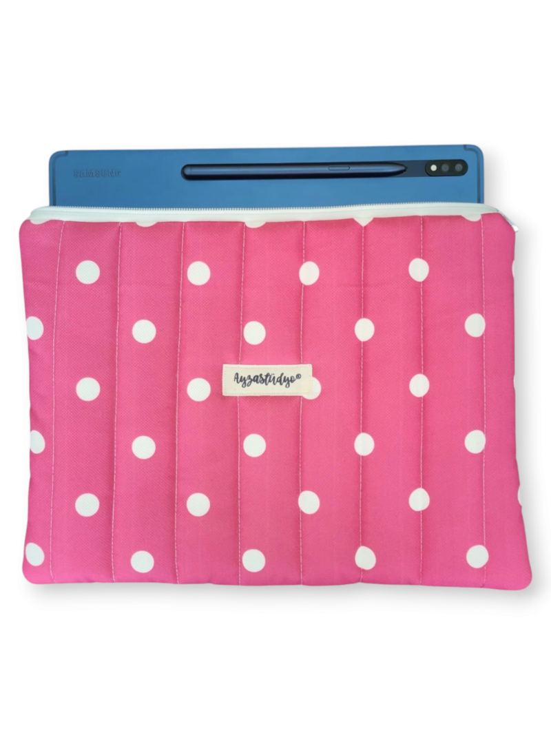 10-12" iPad/Tablet Sleeve - Pink Polka Dot | Ayza Stüdyo