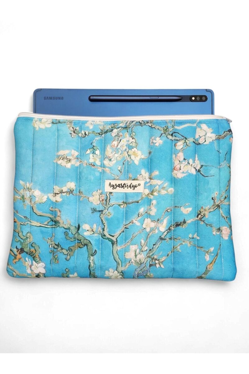 Puffy iPad/Tablet Sleeve - Van Gogh's Almond Blossoms | Ayza Stüdyo - Image 2