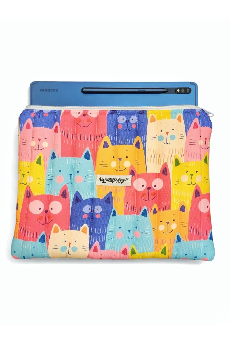 Puffy iPad/Tablet Sleeve - Sweet Cats | Ayza Stüdyo - Image 2