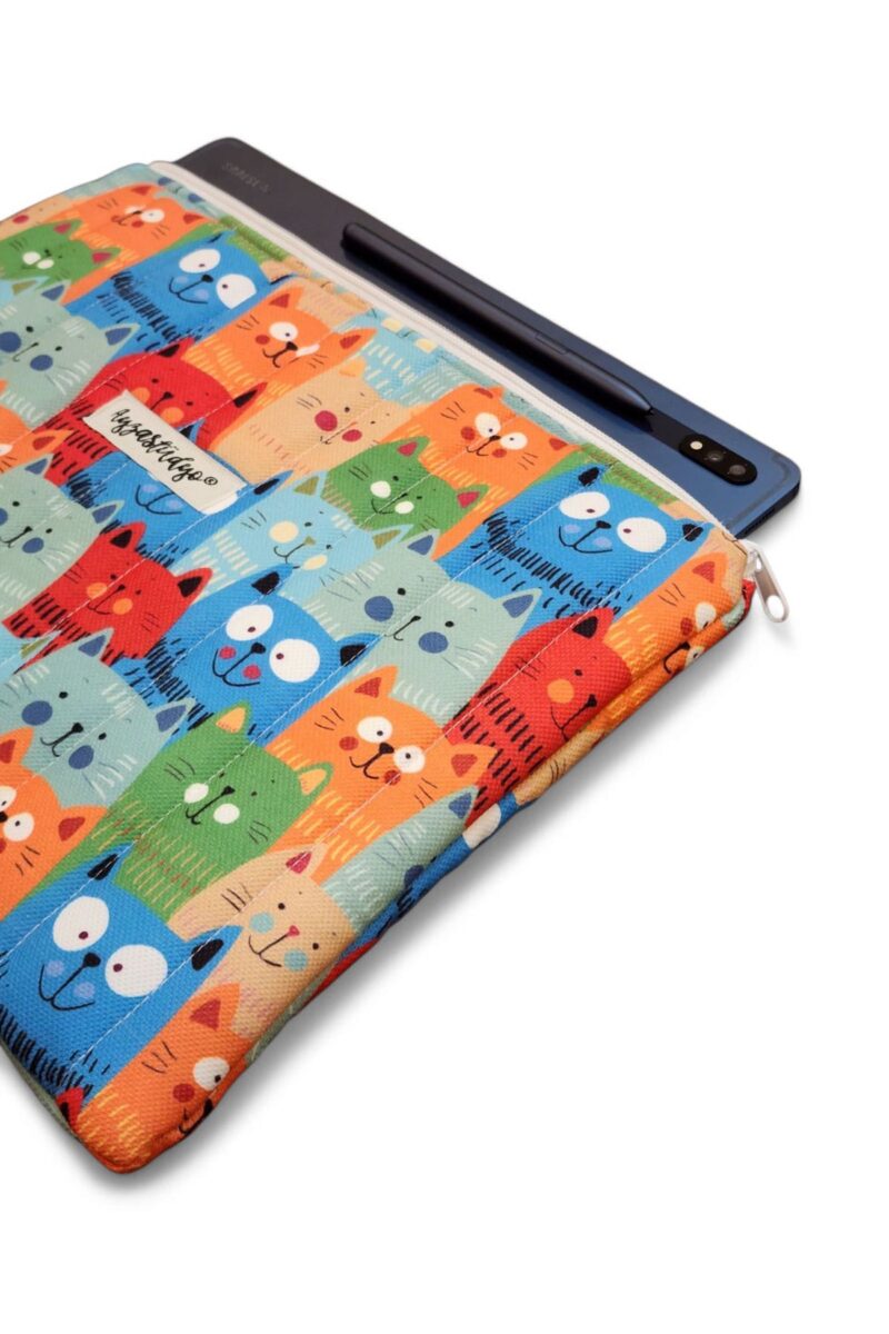 Puffy iPad/Tablet Sleeve - Happy Cats | Ayza Stüdyo - Image 3
