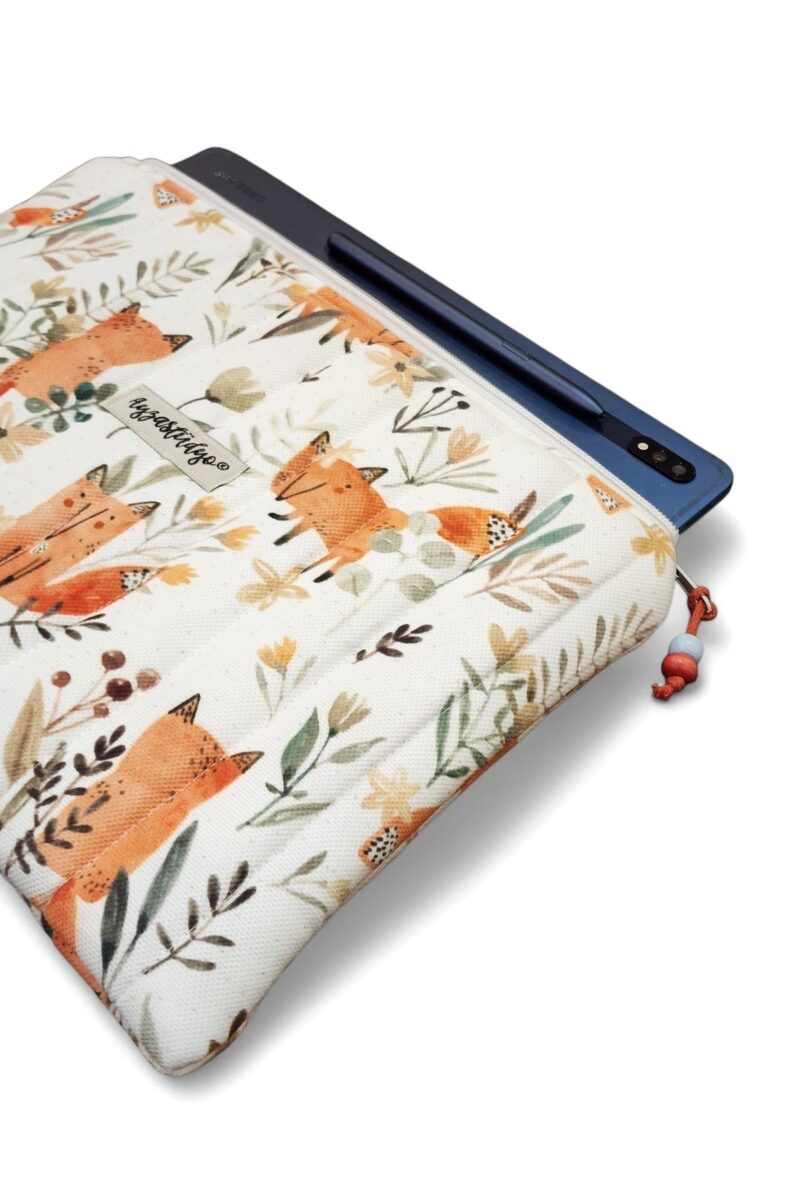 Puffy iPad/Tablet Sleeve - Cute Foxes | Ayza Stüdyo - Image 3