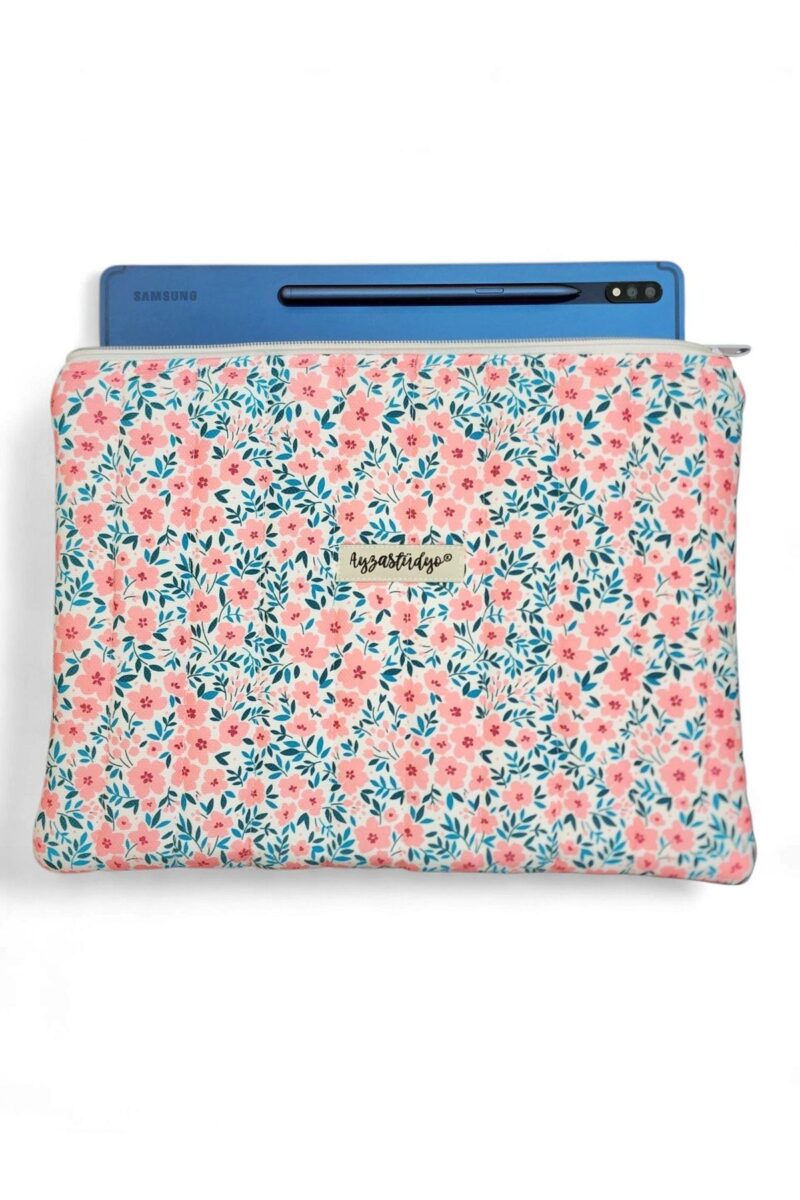 Puffy iPad/Tablet Sleeve - Pinky Blossoms | Ayza Stüdyo - Image 2