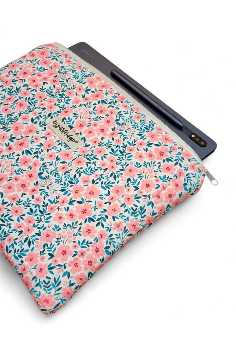 Puffy iPad/Tablet Sleeve - Pinky Blossoms | Ayza Stüdyo - Image 3