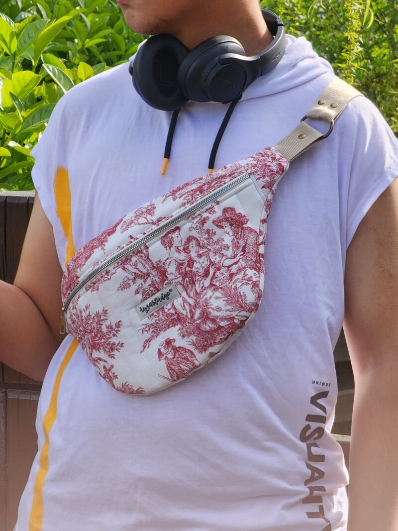 Toile de Jouy Design Unisex Bum Bag XL | Ayza Stüdyo - Image 4