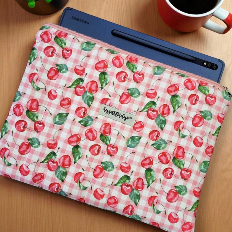 Puffy iPad/Tablet Sleeve - Cherry Gingham | Ayza Stüdyo