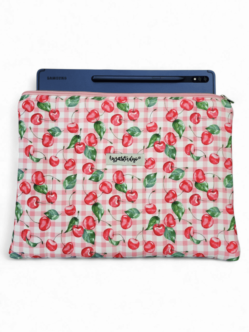 Puffy iPad/Tablet Sleeve - Cherry Gingham | Ayza Stüdyo - Image 2