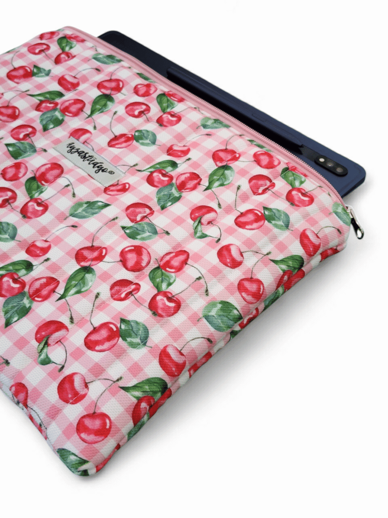 Puffy iPad/Tablet Sleeve - Cherry Gingham | Ayza Stüdyo - Image 3